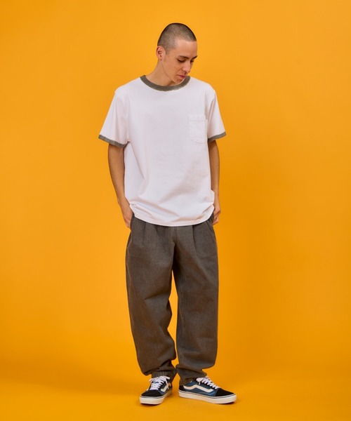 Goodwear(Since1983)(グッドウェア)の「S/S POCKET TEE HAND PAINT/ ショートスリーブティー ハンドペイント(Tシャツ/カットソー・メンズ・ホワイト×グレー/ホワイト×ピンク・LARGE/MEDIUM/X-LARGE)」の6枚目の写真