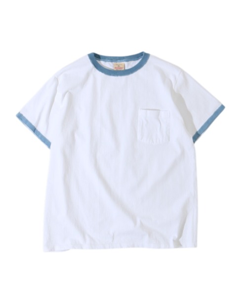 Goodwear(Since1983)(グッドウェア)の「S/S POCKET TEE HAND PAINT/ ショートスリーブティー ハンドペイント(Tシャツ/カットソー・メンズ・ホワイト×グレー/ホワイト×ピンク・LARGE/MEDIUM/X-LARGE)」の7枚目の写真