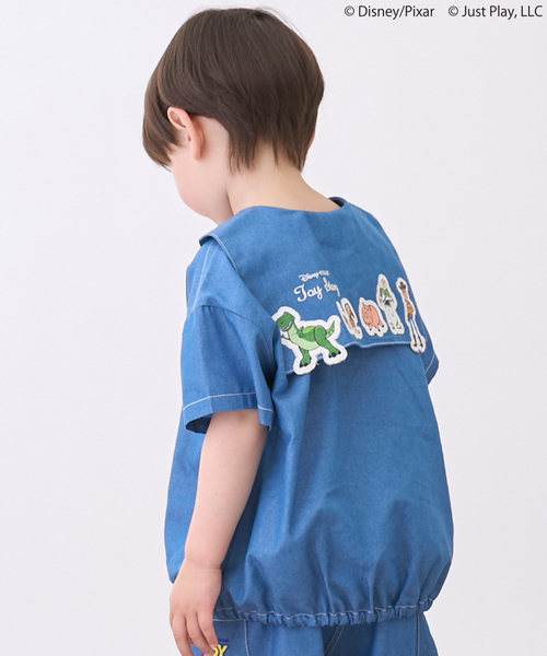 petit main（プティマイン）の「【Disney/Pixar】TOY STORY / セーラー半袖シャツ（シャツ/ブラウス・キッズ・ブルー/カラフル・M/L/S）」の9枚目の写真