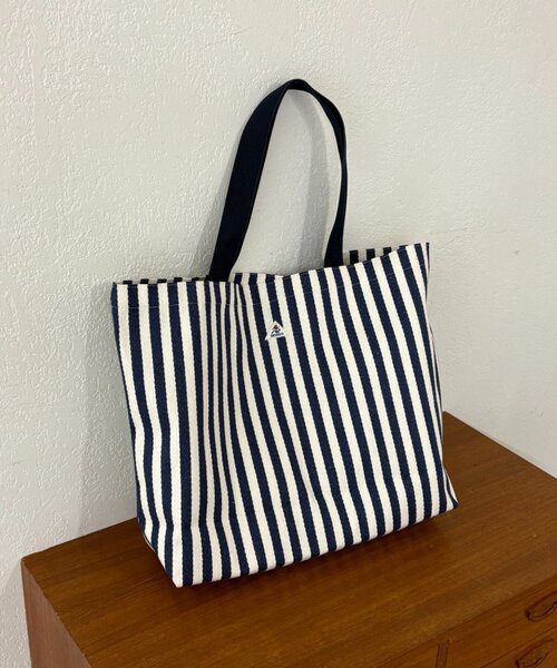 GEVACO（ゲバコ）の「【GEVACO/ゲバコ】ストライプ柄キャンバスバッグ（トートバッグ・レディース・キャメル/グリーン/ネイビー・ONE SIZE）」の20枚目の写真