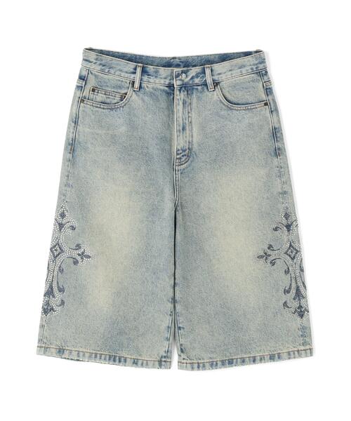 SUPPLIER(サプライヤー)の「SUPPLIER/サプライヤー/Royal Cross RhineStone Denim Shorts(デニムパンツ・メンズ・ブルー/ブラック・M/L/S)」の2枚目の写真