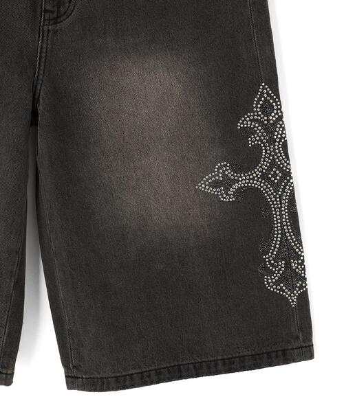 SUPPLIER(サプライヤー)の「SUPPLIER/サプライヤー/Royal Cross RhineStone Denim Shorts(デニムパンツ・メンズ・ブルー/ブラック・M/L/S)」の6枚目の写真