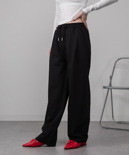 mellomela.（メロメラ）の「タック入りバレルパンツ（スウェットパンツ・レディース・杢グレー/ブラック・M）」の17枚目の写真
