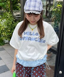 HELLO.SANFRANCISCO | 【HELLO.SANFRANCISCO/ハローサンフランシスコ】裾フリルドロストTシャツ(Tシャツ/カットソー)