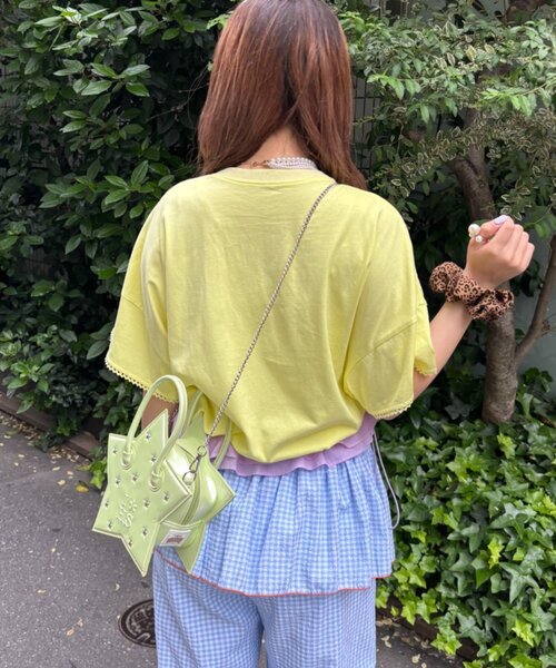 HELLO.SANFRANCISCO（ハローサンフランシスコ）の「【HELLO.SANFRANCISCO/ハローサンフランシスコ】裾フリルドロストTシャツ（Tシャツ/カットソー・レディース・イエロー/ホワイト/ピンク・ONE SIZE）」の13枚目の写真
