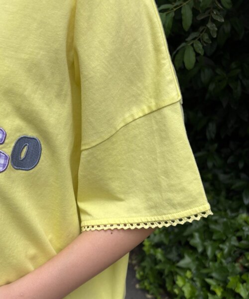 HELLO.SANFRANCISCO（ハローサンフランシスコ）の「【HELLO.SANFRANCISCO/ハローサンフランシスコ】裾フリルドロストTシャツ（Tシャツ/カットソー・レディース・イエロー/ホワイト/ピンク・ONE SIZE）」の19枚目の写真