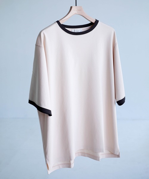 PUBLIC TOKYO(パブリックトウキョウ)の「クールタッチコットンリンガーTEE /接触冷感/コットン100%/ウォッシャブル/夏服/インナー/伸縮性/耐久性(Tシャツ/カットソー・メンズ・イエロー/ネイビー・1/3/2)」の9枚目の写真