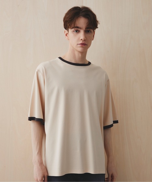 PUBLIC TOKYO(パブリックトウキョウ)の「【超清涼感】クールタッチコットンリンガーTシャツ /接触冷感/コットン100%/ウォッシャブル/夏服/インナー/伸縮性/耐久性(Tシャツ/カットソー・メンズ・イエロー/ネイビー・1/3/2)」の9枚目の写真