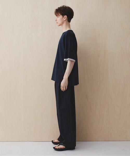PUBLIC TOKYO(パブリックトウキョウ)の「【超清涼感】クールタッチコットンリンガーTシャツ /接触冷感/コットン100%/ウォッシャブル/夏服/インナー/伸縮性/耐久性(Tシャツ/カットソー・メンズ・イエロー/ネイビー・1/3/2)」の7枚目の写真