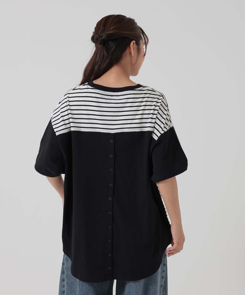 HEART MARKET(ハートマーケット)の「ヘムテールバックボタンチュニック(Tシャツ/カットソー・レディース・ナチュラル/ブラック系/ブラック/イエロー/チャコール/グリーン・FREE)」の12枚目の写真