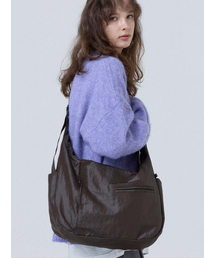 Glossy Panel Cross Bag_Brown