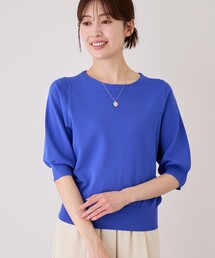 パフスリーブ半袖ニット