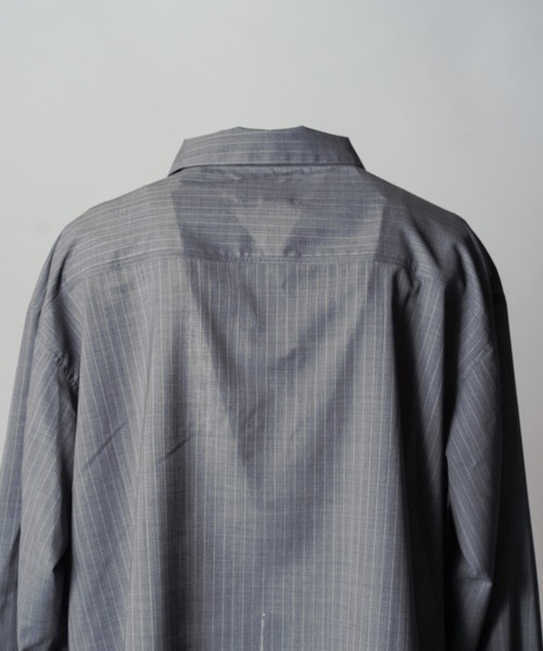 MAISON SPECIAL(メゾンスペシャル)の「《UNISEX》T/W Sheer Stripe Prime-Over Half-Zip Pullover Shirt/T/Wシアーストライププライムオーバーハーフジッププルオーバーシャツ【MAISON SPECIAL/メゾンスペシャル】(シャツ/ブラウス・メンズ・ブラック/グレー・2/1/0)」の15枚目の写真