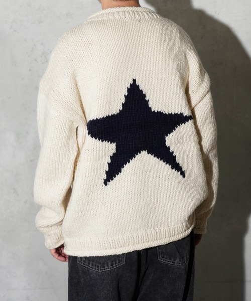 THRIFTY LOOK（スリフティールック）の「THRIFTY LOOK / スリフティールック HAND KNIT ROLLNECK SWEATER ハンドニット ロールネックセーター（ニット/セーター・メンズ・ホワイト/ブラック/ネイビー/ブラック系1・ONE SIZE）」の7枚目の写真