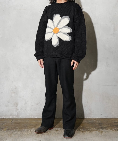 THRIFTY LOOK（スリフティールック）の「THRIFTY LOOK / スリフティールック HAND KNIT ROLLNECK SWEATER ハンドニット ロールネックセーター（ニット/セーター・メンズ・ホワイト/ブラック/ネイビー/ブラック系1・ONE SIZE）」の10枚目の写真