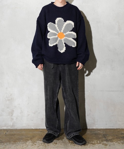 THRIFTY LOOK（スリフティールック）の「THRIFTY LOOK / スリフティールック HAND KNIT ROLLNECK SWEATER ハンドニット ロールネックセーター（ニット/セーター・メンズ・ホワイト/ブラック/ネイビー/ブラック系1・ONE SIZE）」の13枚目の写真