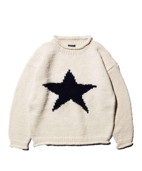 THRIFTY LOOK（スリフティールック）の「THRIFTY LOOK / スリフティールック HAND KNIT ROLLNECK SWEATER ハンドニット ロールネックセーター（ニット/セーター・メンズ・ホワイト/ブラック/ネイビー/ブラック系1・ONE SIZE）」の15枚目の写真
