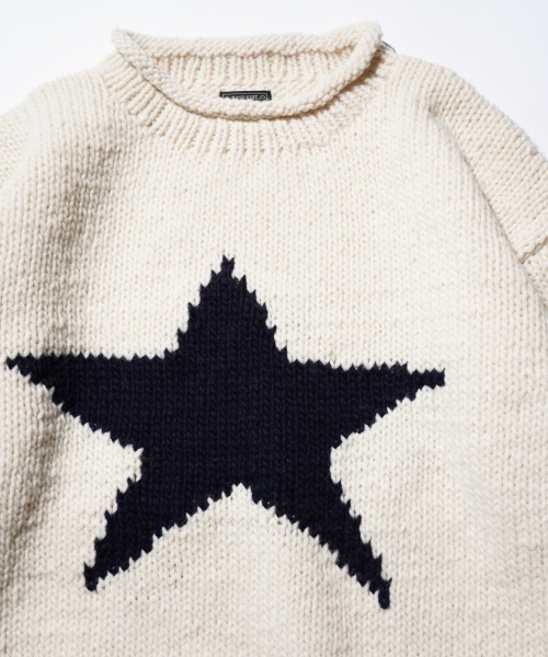 THRIFTY LOOK（スリフティールック）の「THRIFTY LOOK / スリフティールック HAND KNIT ROLLNECK SWEATER ハンドニット ロールネックセーター（ニット/セーター・メンズ・ホワイト/ブラック/ネイビー/ブラック系1・ONE SIZE）」の17枚目の写真