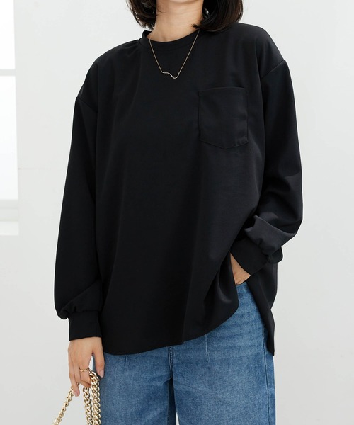 BELLUNA PLUS(ベルーナ)の「【ZOZOTOWN限定】ポケット付Tブラウス(Tシャツ/カットソー・レディース・ブラック/ホワイト・S-M/L-XL)」の14枚目の写真