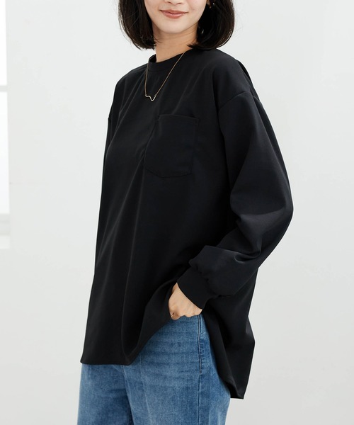 BELLUNA PLUS(ベルーナ)の「【ZOZOTOWN限定】ポケット付Tブラウス(Tシャツ/カットソー・レディース・ブラック/ホワイト・S-M/L-XL)」の15枚目の写真