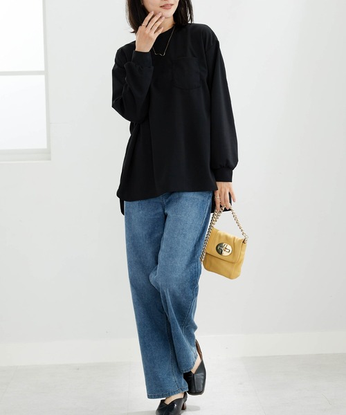 BELLUNA PLUS(ベルーナ)の「【ZOZOTOWN限定】ポケット付Tブラウス(Tシャツ/カットソー・レディース・ブラック/ホワイト・S-M/L-XL)」の18枚目の写真