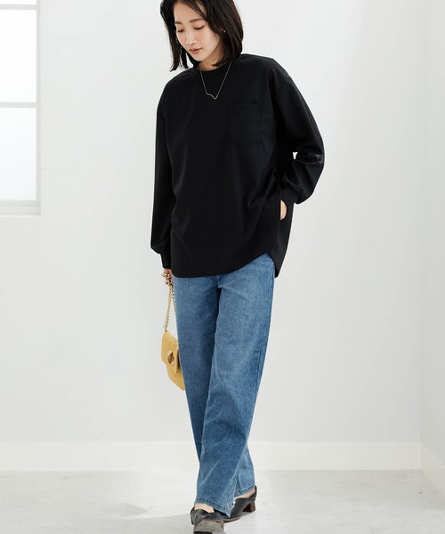 BELLUNA PLUS(ベルーナ)の「【ZOZOTOWN限定】ポケット付Tブラウス(Tシャツ/カットソー・レディース・ブラック/ホワイト・S-M/L-XL)」の19枚目の写真