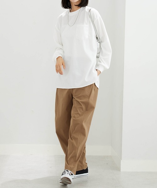 BELLUNA PLUS(ベルーナ)の「【ZOZOTOWN限定】ポケット付Tブラウス(Tシャツ/カットソー・レディース・ブラック/ホワイト・S-M/L-XL)」の10枚目の写真