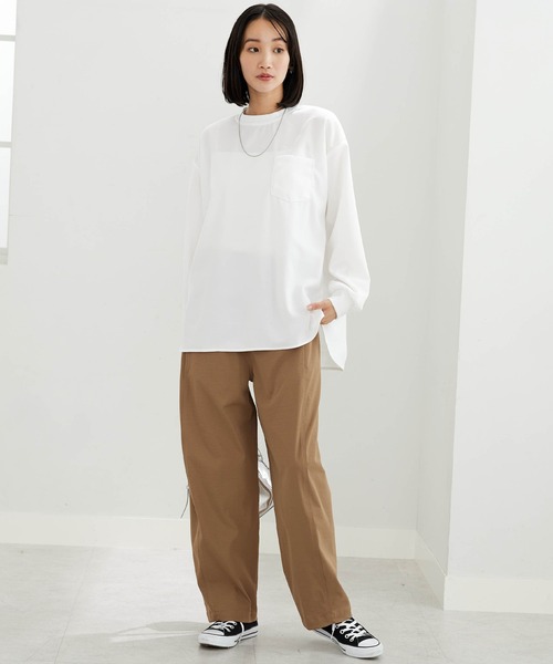 BELLUNA PLUS(ベルーナ)の「【ZOZOTOWN限定】ポケット付Tブラウス(Tシャツ/カットソー・レディース・ブラック/ホワイト・S-M/L-XL)」の12枚目の写真