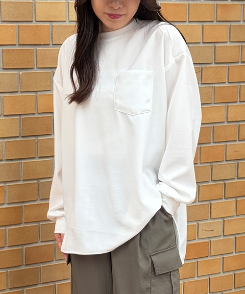 BELLUNA PLUS(ベルーナ)の「【ZOZOTOWN限定】ポケット付Tブラウス(Tシャツ/カットソー・レディース・ブラック/ホワイト・S-M/L-XL)」の21枚目の写真