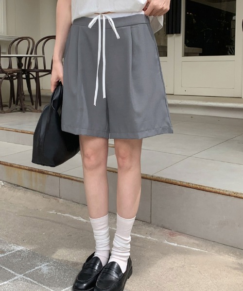 2ly2(トゥーリートゥー)の「配色ウエスト ワイドショートパンツ ハーフパンツ イージーパンツ(その他パンツ・レディース・グレー/ブラック・FREE)」の14枚目の写真
