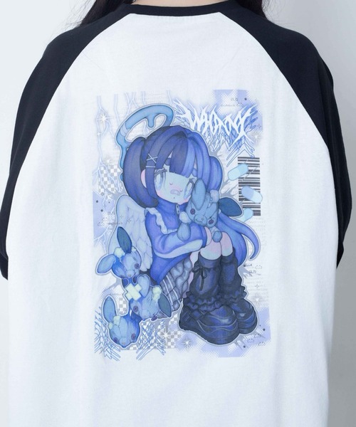 Whinny(ホワイニー)の「Whinny/【2026夏新作♪】闇うさぎ大懐きティー(Tシャツ/カットソー・レディース・ブラック/サックスブルー/ホワイト・FREE)」の17枚目の写真