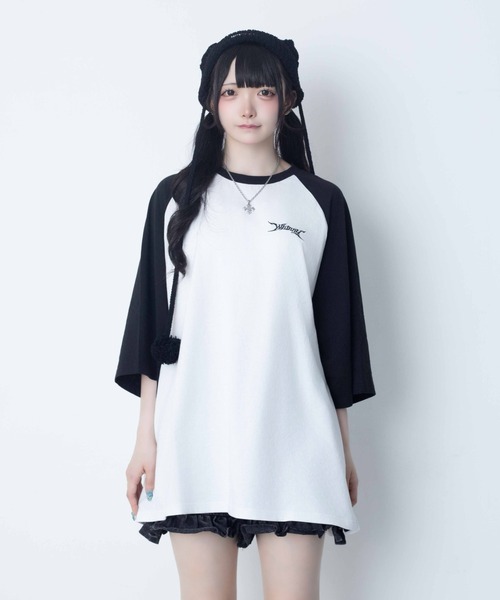 Whinny(ホワイニー)の「Whinny/【2026夏新作♪】闇うさぎ大懐きティー(Tシャツ/カットソー・レディース・ブラック/サックスブルー/ホワイト・FREE)」の19枚目の写真
