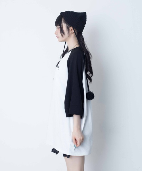 Whinny(ホワイニー)の「Whinny/【2026夏新作♪】闇うさぎ大懐きティー(Tシャツ/カットソー・レディース・ブラック/サックスブルー/ホワイト・FREE)」の20枚目の写真