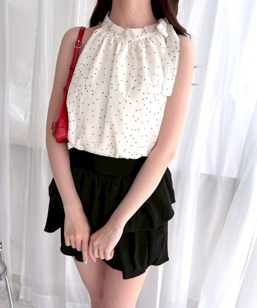 merrylatte(メリーラテ)の「ドットシフォンリボンシャツ(シャツ/ブラウス・レディース・ドット・MEDIUM)」の5枚目の写真