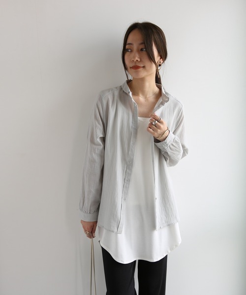 and it_（アンドイット）の「丸襟コットンブラウス（シャツ/ブラウス・レディース・グレイッシュブルー・M-L）」の22枚目の写真