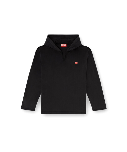 DIESEL（ディーゼル）の「メンズ フード付き長袖Tシャツ T-BOXT-LS-HOOD-CHECK（Tシャツ/カットソー・メンズ・ブラック系その他・XXX-LARGE/X-SMALL/MEDIUM/XX-LARGE/X-LARGE/LARGE/SMALL）」の5枚目の写真