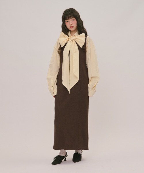 loin nuit(ロワンニュイ)の「assort pencil dress / アソートペンシルドレス(ジャンパースカート・レディース・グレー/ブラウン/ダークブラウン・FREE/SMALL)」の22枚目の写真