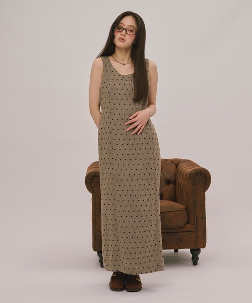 loin nuit(ロワンニュイ)の「assort pencil dress / アソートペンシルドレス(ジャンパースカート・レディース・グレー/ブラウン/ダークブラウン・FREE/SMALL)」の5枚目の写真