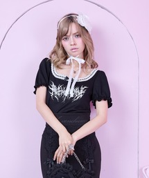 AVENCHUMU lace trimming puff t-shirt