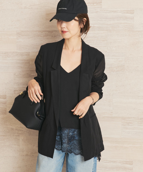 plage（プラージュ）の「organic cotton sheer ジャケット（その他アウター・レディース・ブラウン/ブラック・36/38）」の8枚目の写真