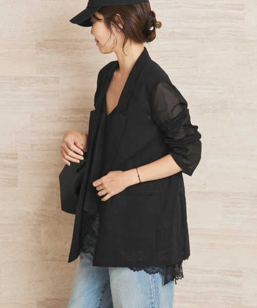 plage（プラージュ）の「organic cotton sheer ジャケット（その他アウター・レディース・ブラウン/ブラック・36/38）」の9枚目の写真