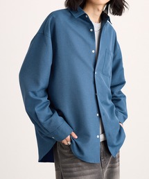 MONO-MART | ＜UVカット・イージーケア＞リファインドクロス フレンチフロント オーバーサイズ レギュラーカラー長袖シャツ(シャツ/ブラウス)
