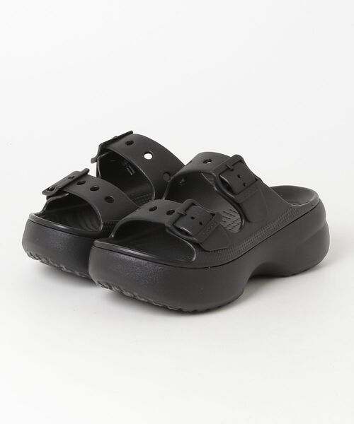 crocs(クロックス)の「crocs/クロックス SATURDAY PLATFORM SANDL W(サンダル・レディース・ピンク/ブラック・23cm/22cm/24cm)」の1枚目の写真
