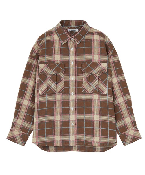 MILKFED.（ミルクフェド）の「LOGO PLAID SHIRT（シャツ/ブラウス・レディース・ブルー/ブラック/ブラウン・S/M）」の16枚目の写真