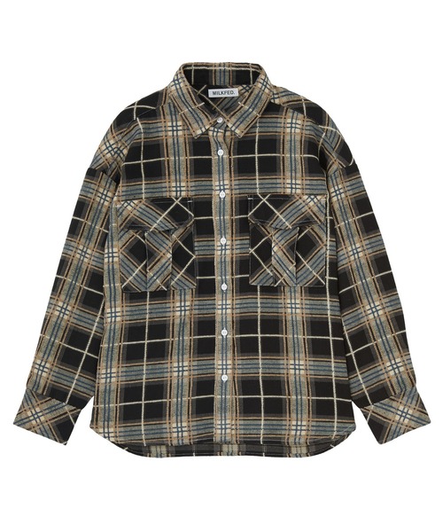 MILKFED.（ミルクフェド）の「LOGO PLAID SHIRT（シャツ/ブラウス・レディース・ブルー/ブラック/ブラウン・S/M）」の18枚目の写真