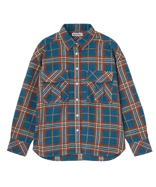 MILKFED.（ミルクフェド）の「LOGO PLAID SHIRT（シャツ/ブラウス・レディース・ブルー/ブラック/ブラウン・S/M）」の20枚目の写真