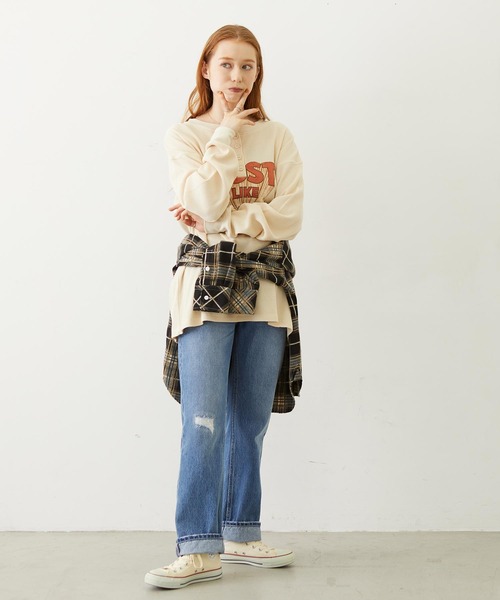 MILKFED.（ミルクフェド）の「LOGO PLAID SHIRT（シャツ/ブラウス・レディース・ブルー/ブラック/ブラウン・S/M）」の5枚目の写真