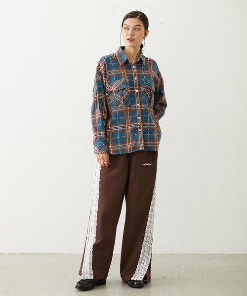 MILKFED.（ミルクフェド）の「LOGO PLAID SHIRT（シャツ/ブラウス・レディース・ブルー/ブラック/ブラウン・S/M）」の13枚目の写真