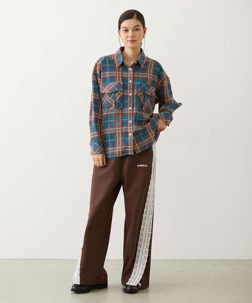 MILKFED.（ミルクフェド）の「LOGO PLAID SHIRT（シャツ/ブラウス・レディース・ブルー/ブラック/ブラウン・S/M）」の14枚目の写真