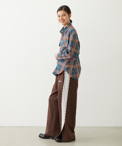 MILKFED.（ミルクフェド）の「LOGO PLAID SHIRT（シャツ/ブラウス・レディース・ブルー/ブラック/ブラウン・S/M）」の15枚目の写真